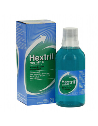 HEXTRIL MENTHE 0,1 POUR CENT, solution pour bain de bouche - 200 ml