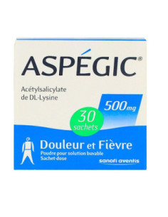 ASPEGIC 500 mg, poudre pour solution buvable en sachet-dose - 30x1023mg