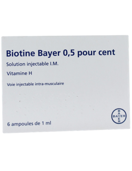 BIOTINE BAYER 0,5 POUR CENT, solution injectable I.M. - 6x1ml