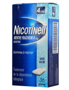 NICOTINELL MENTHE FRAICHEUR 4 mg SANS SUCRE, gomme à mâcher médicamenteuse- 96 gommes 2
