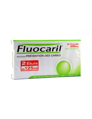 FLUOCARIL BI-FLUORE 250 mg MENTHE, pâte dentifrice - 2 x 75ml