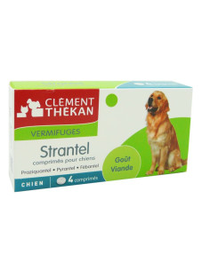 Clément Thékan Strantel Vermifuges Chiens Goût Viande - 4 comprimés