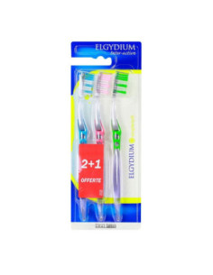 Elgydium Brosse à Dents Inter-Active Souple - 3 unités