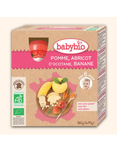 Gourde Fruits Pomme Poire Pêche du Roussillon - 4x90g