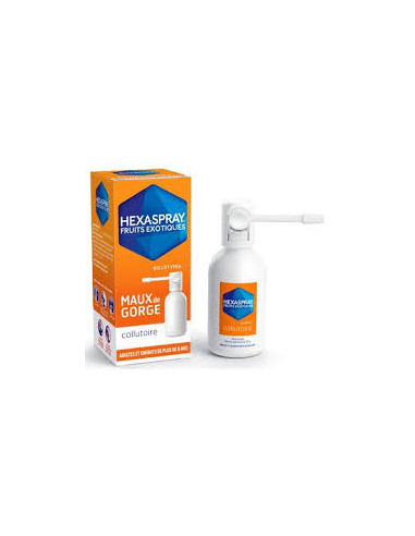HEXASPRAY fruits exotiques, collutoire en flacon pressurisé  Biclotymol - 30g