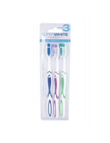 Brosses à dents SUPERWHITE BRUSH 3 souple - 3 unités