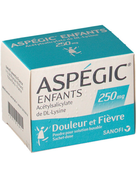 ASPEGIC ENFANTS 250, poudre pour solution buvable en sachet-dose - 20 sachets