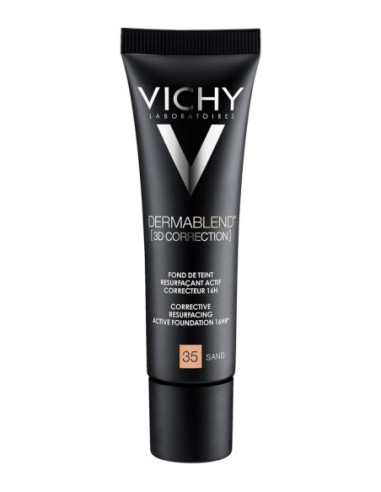 Vichy Dermablend 3D Correction Fond de Teint Resurfaçant Actif Correcteur 16H SPF25 Teinte : Sand 35 - 30 ml