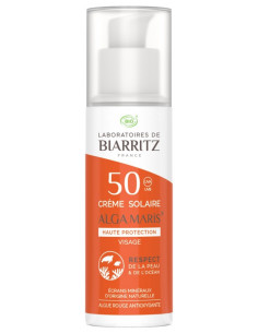 Biarritz Alga Maris Crème Solaire Visage SPF 50 Bio - 50 ml