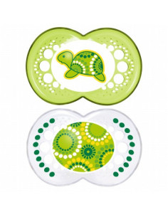 MAM Sucette classique silicone DECOR +6M - Lot de 2