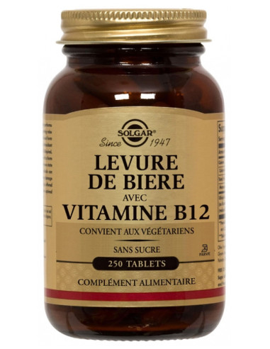 Solgar Levure de Bière Avec Vitamine B12 - 250 Comprimés