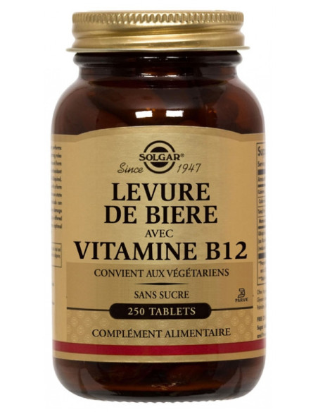 Solgar Levure de Bière Avec Vitamine B12 - 250 Comprimés