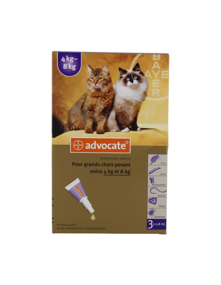 Advocate Antiparasitaire Grands Chats - 3x0,8ml