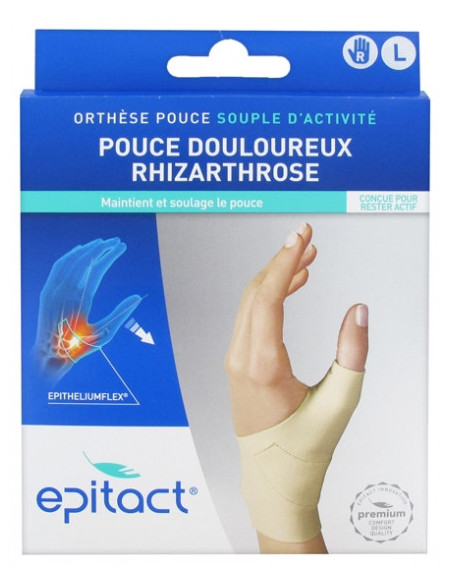 Orthèse Pouce Souple d'Activité Pouce Douloureux Rhizarthrose Main Droite - Taille : L