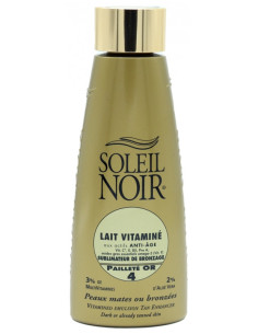 Soleil Noir Lait Vitaminé Sublimateur de Bronzage 4 Pailleté Or - 150ml