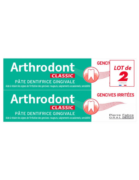 Pierre Fabre Arthrodont Pâte dentifrice gingivale classic - lot de 2 x 75 ml