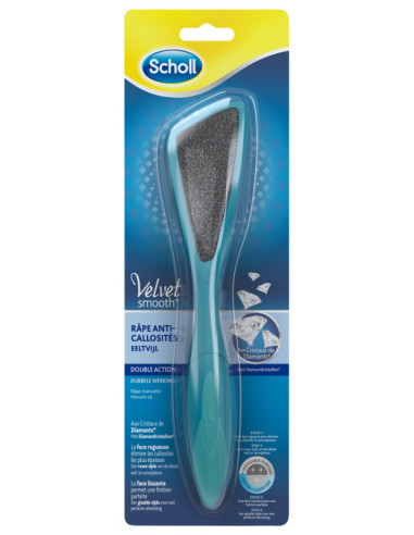 Scholl Velvet Smooth Râpe Anti-Callosités Double Action - 1 unité