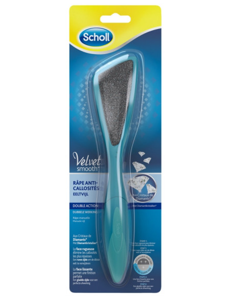Scholl Velvet Smooth Râpe Anti-Callosités Double Action - 1 unité