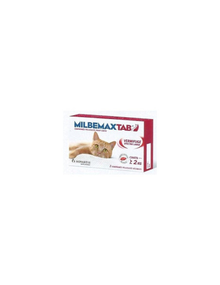 ELANCO Milbemaxtab vermifuge chat + de 2kg - 2 comprimés