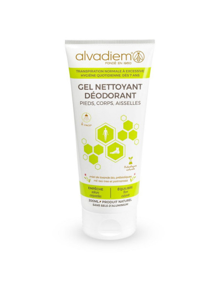 Alvadiem Gel nettoyant déodorant pieds mains aisselles - 200ml