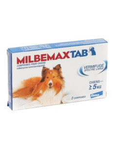 Milbemax Tab Chiens dès 5 kg - 2 comprimés
