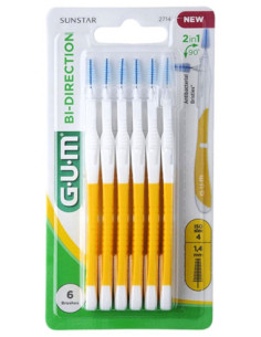 GUM Bi-Direction Brossettes Interdentaires 1.4mm  - 6 brossttes