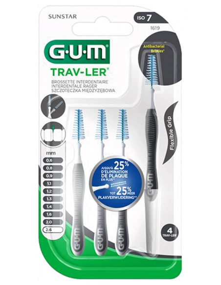 GUM Trav-Ler  Brossettes Interdentaires - Modèle : 1619 : 2,6 mm - 4 unités