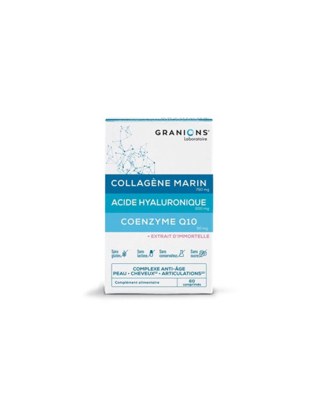 Granions Collagène Marin Acide Hyaluronique Coenzyme Q10 - 60 Comprimés