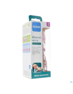 MAM Biberon Verre Rose - 260ml