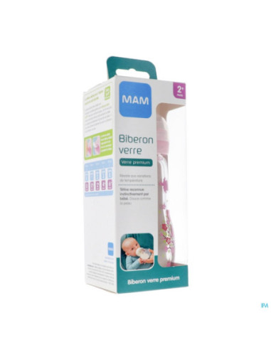 MAM Biberon Verre Rose - 260ml