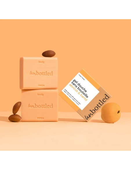 Unbottled Gel Douche Sans Bouteille Abricot & Karité - 100g