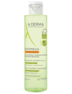 A-DERMA Exomega Control Gel Lavant Émollient 2en1 Anti-Grattage - 200 ml