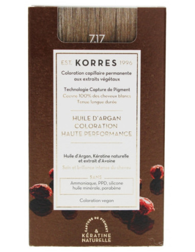 Korres Coloration Permanente Huile d'Argan - Coloration : 7.17 Blond Beige