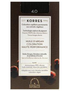 Korres Coloration Permanente Huile d'Argan - Coloration : 4.0 Châtain