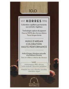 Korres Coloration Permanente Huile d'Argan - Coloration : 10.0 Blond Platine