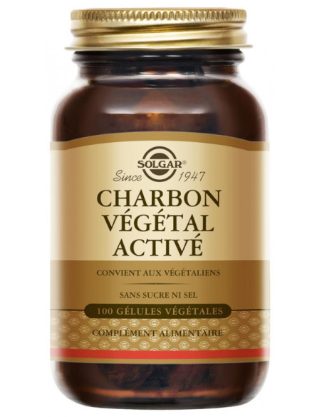 Solgar Charbon Végétal Activé - 100 Gélules Végétales