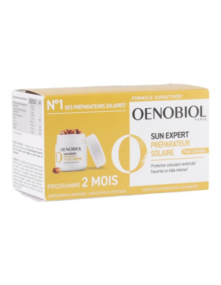 Oenobiol Sun Expert Préparateur Solaire Peau Sensible - Lot de 2 x 30 Capsules